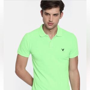 AMERICAN EAGLE OUTFITTERS Men Green Polo Collar
Pure Cotton T-shirt size XL